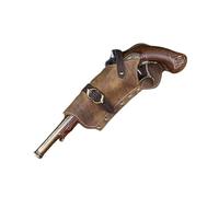 MDFCZXP Pirate Flintlock Holster for Cosplay, Medieval Steampunk Leather Pistol Holster,Grey Right,15cm