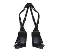 MDFCZXP PU Leather Hidden Retro Double Armpit Bag Men's Outdoor Adjustable Pouch Men And Women Outdoor Travel