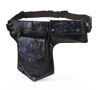 MDFCZXP Retro Underarm Satchel - Cowhide Strap Underarm Satchel - Hidden Double Shoulder Armpit Bag,Black,39cm
