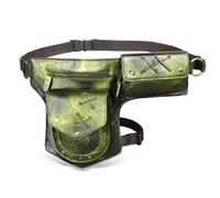 MDFCZXP Retro Underarm Satchel - Cowhide Strap Underarm Satchel - Hidden Double Shoulder Armpit Bag,Green,39cm