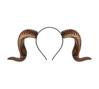 mdgfge Halloween Gothic Devil Demon Ram Horns Headband Sheep Goat Dragon Headpiece for Women Men Cosplay Masquerade Parties, Gold, Large