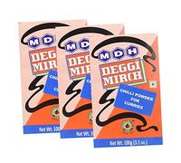 MDH Deggi Mirch Chilli Powder | 100g | Chilli Masala | Great for Curries | Spicy Masala | Colourful and Delicious Taste | Indian Origin (Pack of 3)