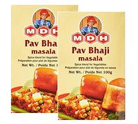 MDH Pav Bhaji Masala 100g (Pack of 2) - An Important Ingredient In Pav Bhaji Dish - Aromatic & Flavorful Blend Of Spices - Spices Mix Curry Masala Recipe Mixes Casserole Seasoning Herbs
