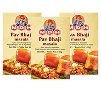 MDH Pav Bhaji Masala 100g (Pack of 3) - An Important Ingredient In Pav Bhaji Dish - Aromatic & Flavorful Blend Of Spices - Spices Mix Curry Masala Recipe Mixes Casserole Seasoning Herbs