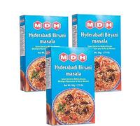 MDH Various Seasoning Masala Powder - Spices Mix Curry Masala Recipe Mixes Casserole Seasoning Herbs - Aromatic & Enhances the flavor of the meal (Hyderabadi Biryani (50g), Pack of 3)