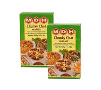 MDH Various Seasoning Masala Powder - Spices Mix Curry Masala Recipe Mixes Casserole Seasoning Herbs - Aromatic & Enhances the flavor of the meal (Chunky Chat Masala (500g), Pack of 2)