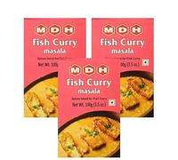 MDH Various Seasoning Masala Powder - Spices Mix Curry Masala Recipe Mixes Casserole Seasoning Herbs - Aromatic & Enhances the flavor of the meal (Fish Curry Masala (100g), Pack of 3)
