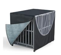 MDHAO Dog Cage Cover Made from Durable 900D Polyester Fabric with a Built-in Velour Lining Windproof, Waterproof, and Cold-Resistant Fits 38-inch Metal Dog Cages (cage not Included) Black