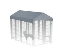 MDHAO Outdoor Dog Kennel Cover 8' x 4' Replaceable Top Cover, Gray | 600D Heavy-Duty Waterproof UV-Protected Oxford Cloth Comes Elastic Retaining Cord with Ball Ends (Top Cover Only)