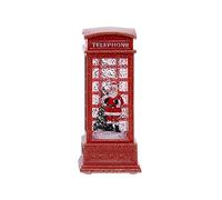 MDHQ Christmas Red Phone Booth Led Light Santa Snowflake Ornament For Festival Desktop Central Decoration