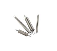 Mdingbao-compression spring Wire Diameter 0.5mm 304 Stainless Steel Tension Spring S Hook Round Hook Coil Pullback Extension Tension Metal Spring Wire, good stretching ability(120mm(4pcs),5mm-Round ho