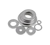 Mdingbao-Flat Washers Flat Washer M3 - M20 304 Stainless Steel Spacer Shim Plain Gasket Washer, corrosion and durable(M6x10x0.5-100pcs)