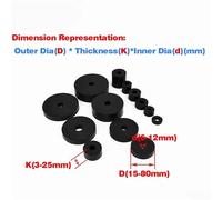 Mdingbao-Flat Washers M12-M80 Circular Rubber Damping Pad Fan Coil Damping Washer Rubber Damping Pad, corrosion and durable(5pcs 18x5x6)