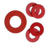 Mdingbao-Flat Washers M2 M2.5 M3 M3.5 M4 M5 M6 M7 M8 M10 M12 Insulation Plain Gasket Ring Red Steel Paper Fiber Insulating Flat Washer, corrosion and durable(100pcs M4x8,Thick 1mm)