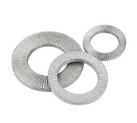 Mdingbao-Flat Washers M3-M22 Self-Lock Washers Wedge Stainless Steel Dacromet Dual Stack Loose-proof Washer Shock-proof, corrosion and durable(Stainless Steel,M16 x5pairs)