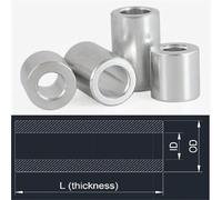 Mdingbao-Flat Washers M3 M4 M5 M6 M8 M10 M12 Aluminum Washer Bushing Round Hollow No Thread Standoff Spacer Thickness 2mm-50mm, corrosion and durable(M8 10pcs OD12mm,40mm(L))