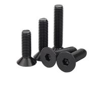 Mdingbao-Hex Bolts M2 M2.5 M3 M4 M5 M6 M8 Black 304 A2 Stainless Steel Hexagon Hex Socket Flat Countersunk Allen Head Screw Bolt, Strong wear resistant (Size : 100pcs M2x5 mm)