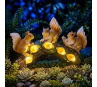 MDIOUM 2026 Garden Statue Solar Squirrel Figurine with Lantern, Solar Garden Decorations Statues for Patio, Balcony, Yard Ornament, Unique House Warming Gifts Figurine Lights, Gifts for Women, Mom