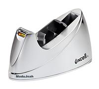 MDJ by Excell Desktop Tape Dispenser (Fits 1" + 3" Core) with Heavy-Weighted Base for One-Hand Dispensing for Office, Home, School, Masking, Heat Transfer, Sublimation, Crafts, Gift Wrapping (Chrome)