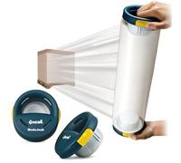 MDJ by Excell Stretch Wrap Film Dispenser with a Brake, Hand Saver for Easy Pallet Packaging, Wrap Handle for Shrink Film Packing, Moving, E-Commerce, Factory & Warehouse, Fits Any 3" Core Film