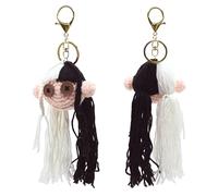 MDJDTUWO Ugly Doll Plush Keychain For Backpack, 6" Cute Keychain For Women, Plush Soft Cotton Key Chain For Christmas, Easter, Birthday, Party And Dec (Black + White)