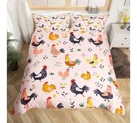 MDKLXIDF Bedding Double Bed Set cock Bedding Set with Zipper Closure Microfiber Soft Breathable Duvet Cover 91x86.7 inch + 2 Matching Pillowcases 19x29 inch, for Adults Teenagers