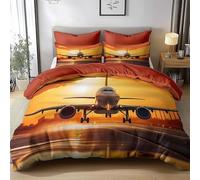 MDKLXIDF King Size Duvet Cover airplane Duvet Cover with Zipper Closure Microfiber Soft Breathable Quilt Cover 94.5x86.7 inch + 2 Matching Pillowcases 19x29 inch, for Adults Teenagers