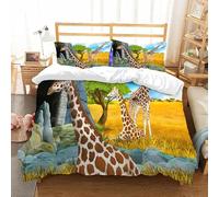 MDKLXIDF King Size Duvet Cover giraffe Duvet Cover with Zipper Closure Microfiber Soft Breathable Quilt Cover 94.5x86.7 inch + 2 Matching Pillowcases 19x29 inch, for Adults Teenagers
