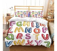 MDKLXIDF King Size Duvet Cover letters Duvet Cover with Zipper Closure Microfiber Soft Breathable Quilt Cover 94.5x86.7 inch + 2 Matching Pillowcases 19x29 inch, for Adults Teenagers