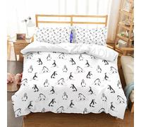 MDKLXIDF King Size Duvet Cover penguin Duvet Cover with Zipper Closure Microfiber Soft Breathable Quilt Cover 94.5x86.7 inch + 2 Matching Pillowcases 19x29 inch, for Adults Teenagers