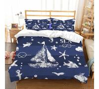 MDKLXIDF King Size Duvet Cover starfish Duvet Cover with Zipper Closure Microfiber Soft Breathable Quilt Cover 94.5x86.7 inch + 2 Matching Pillowcases 19x29 inch, for Adults Teenagers