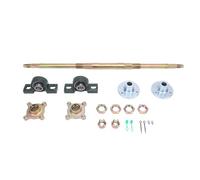 MDKSOUITY 24 Inch Go Kart Rear Axle Kit, Rear Axle Assembly Kit with 17 Teeth Flange Bearings and Mounts, Heavy Duty Metal DIY Rear Axle Shaft for 50-150CC ATVs Quads Drift Trikes