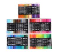 MDKSOUITY Dual Tip Markers Set, 100 Colors Washable Coloring Markers, Double Tip Design with Flexible Nib for Drawing and Note Taking, Water Soluble Markers for Students and Artists, Include