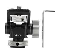 MDKSOUITY Field Display Hot Shoe Mount, 360 Degree Rotatable Camera Display Mounting Adapter with Locating Pin and 1/4in Screw Cold Shoe for JL 21 Display, Aluminum Alloy