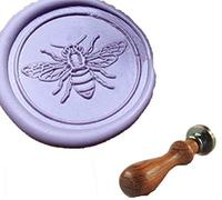 MDLG Custom Cute Bee Flying Monogram Vintage Personalized Picture Letter Logo Wedding Invitation Wax Seal Stamp Rosewood Handle Set