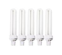 MDLITIN 13W CFL G24D-1 2 Pin Compact Fluorescent Light, 13W PLC Tube Bulbs 1600LM, Energy Saving G24d-3 Compact Fluorescent Lamp, CFL Light Bulbs 6500K Cool White, Double Turn 2U Tube Pack of 5