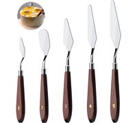 MDLJG Cake Cream Spatula 5 Pieces, Stainless Steel Cake Apatula with Frosting Icing decorating Knife Art Painting Baking Pastry Tool Palette Knife for Cake Fondant Chocolate (5 Pcs)