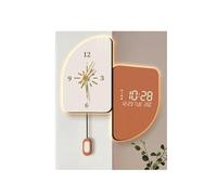 MDLOCJHF Wall Clock Double Sided Corner Wall Clock with Light, Modern Decorative Pendulum Clock Creative Silent Wall Mounted Angle Clock for Living Room, Bedroom School Hotel