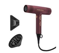 mdlondon Blow Hair Dryer - New & Improved 1600W Hairdryer with Diffuser, Directional Nozzle and Cool Shot - Ultra-Light, Quiet & Powerful Blow Dryer for Straight, Fine, Thick or Curly Hair - Berry