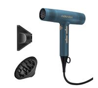 mdlondon Blow Hair Dryer - New & Improved 1600W Hairdryer with Diffuser, Directional Nozzle & Cool Shot - Ultra-Light, Quiet & Powerful Blow Dryer for Straight, Fine, Thick or Curly Hair - Casal Blue