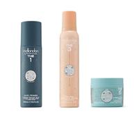 mdlondon The Numbers Hair Styling Bundle (The Tight & Beach Styles) - Conditioning Heat Protection Spray & Curl Mousse (2 x 200ml) with A Settling Finish Hair Clay (50g)