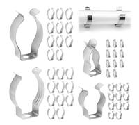 MDLSDE 48pcs Metal Spring Terry Clips, Assorted Various Size Spring Clips for Hanging Wall Mounted Tool Organizer Heavy Light Duty Garden Tool Holder Tidy for Organising Garages Sheds Workshops