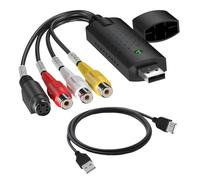 MDLSDE VHS to Digital Converter, USB 2.0 Video Capture Card RCA to USB Audio Video Converter Device 1080P HD Convert VHS Digital from VCR Mini DV Hi8 DVD for PC TV MAC Windows Vista Compatible