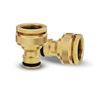 Mdlufee 2 Pcs Garden Hose Quick Connector,3/4 inch & 1/2 inch 2-in-1 Brass Female Threaded Tap Connector, Threaded Faucet Adapter