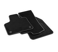 MDM PRO-7497 Floor Mats for Peugeot/Citroen 5008 II 07.2017 Onwards / C5 Aircross 2019 Onwards, Velour Faux Leather Edges and Double Stitching Chrome Stitching, Black