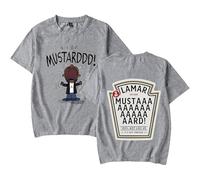 MDMLK Mustard Merch T-Shirts Unisex, Crew Neck Short Sleeve, Street Fashion Clothing, Suitable for Spring and Summer,Gray,L