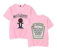 MDMLK Mustard Merch T-Shirts Unisex, Crew Neck Short Sleeve, Street Fashion Clothing, Suitable for Spring and Summer,Pink,XL