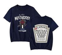 MDMLK Mustard Merch T-Shirts Unisex, Crew Neck Short Sleeve, Street Fashion Clothing, Suitable for Spring and Summer,Blue,M
