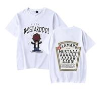 MDMLK Mustard Merch T-Shirts Unisex, Crew Neck Short Sleeve, Street Fashion Clothing, Suitable for Spring and Summer,White,XL