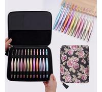 Mdoker Newest Aluminum Crochet Hook Set with Case Ergonomic Grip Crochet Hooks,Non-Slip Hooks for Arthritic Hands, Perfect Crochet Gift for Women,3mm-10mm